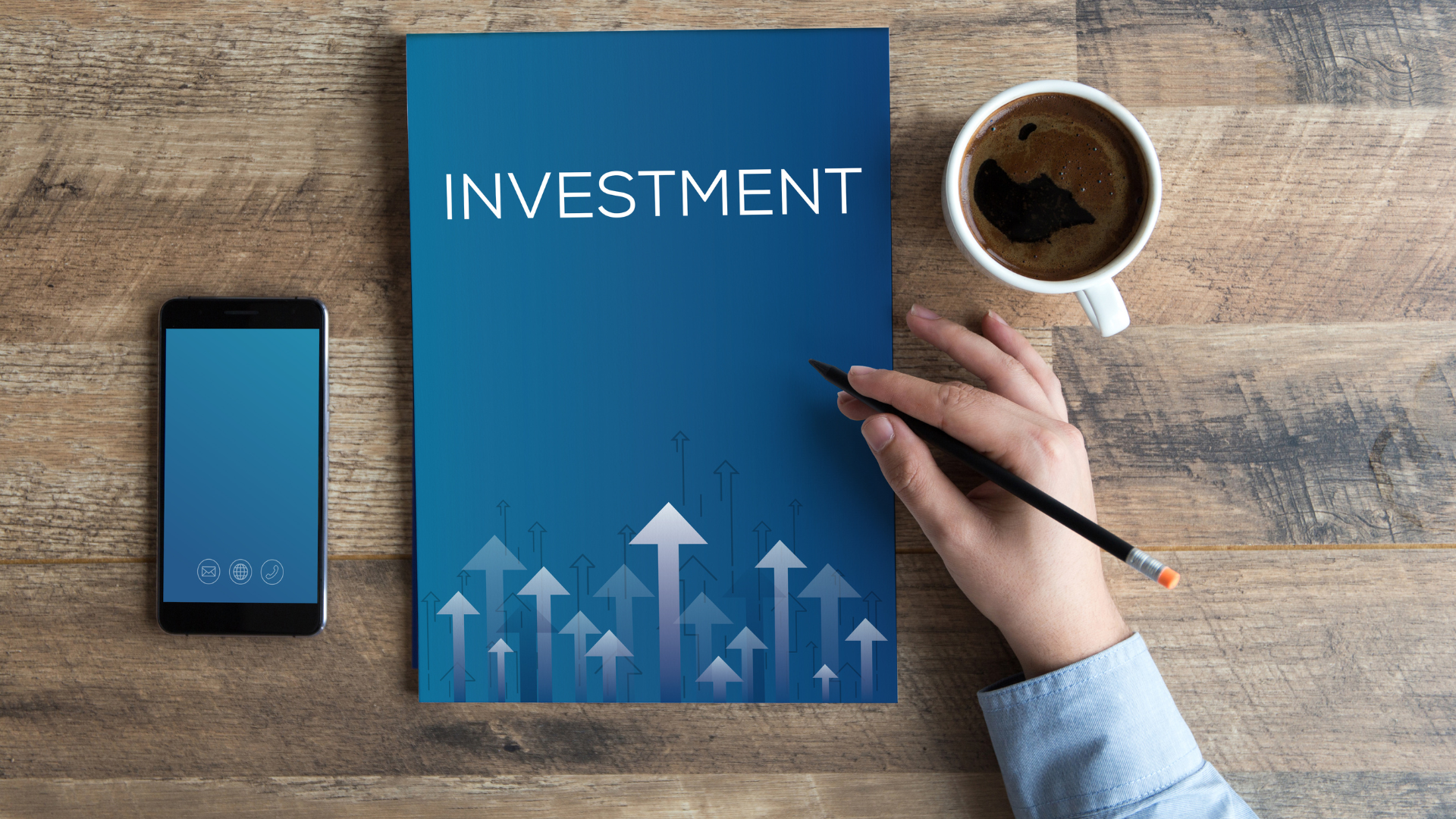 Image of notebook describing investing